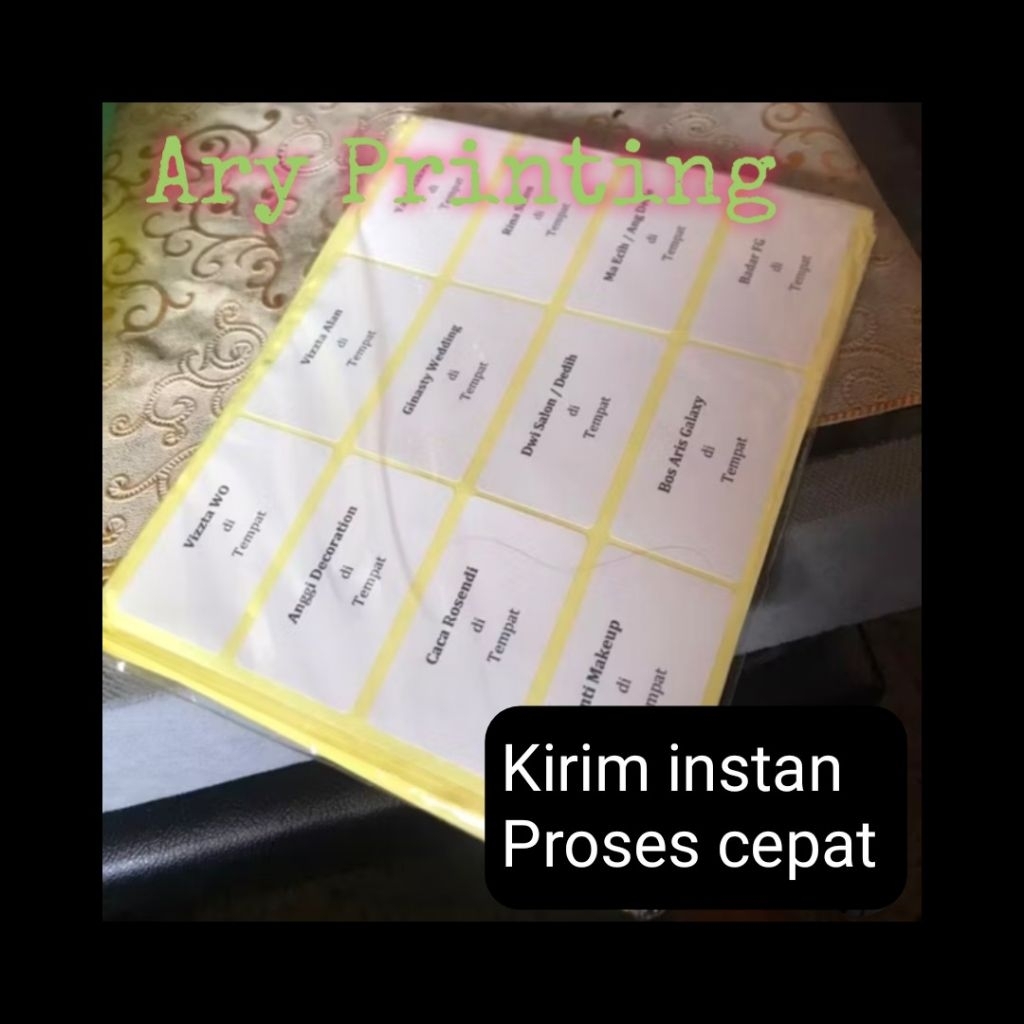 Jual Cetak Label Nama Undangan 103 | Shopee Indonesia