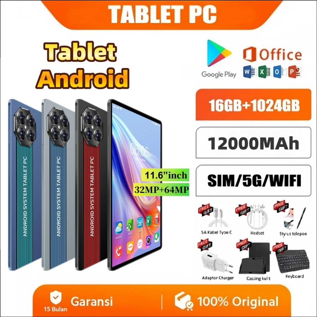 Jual [Bisa COD] Tablet Max80 PC Asli Baru Tab 11.6inch 16GB+1024GB ...