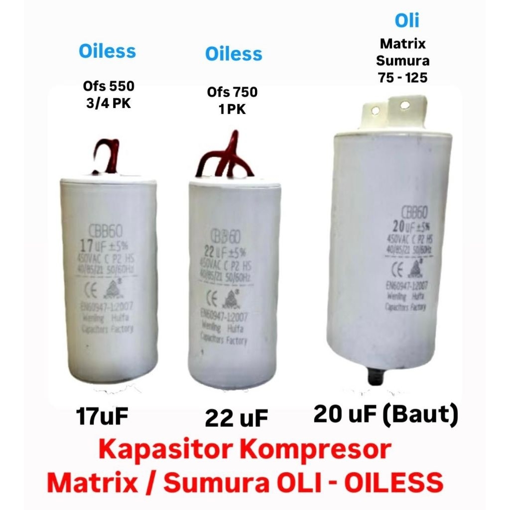Jual JF Capasitor Kapasitor Kompresor Listrik Matrix Sumura Oli dan ...