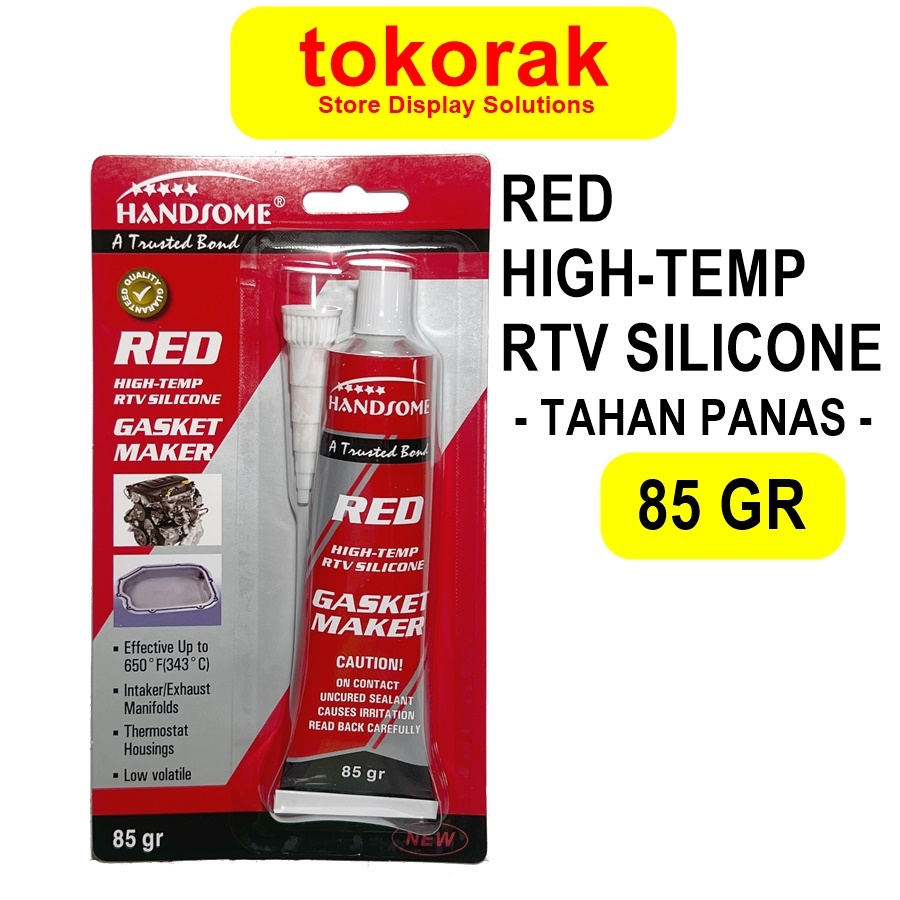 Jual HANDSOME LEM RED SILICONE 85 GR RTV GASKET HIGH TEMP HANDSOME LEM ...
