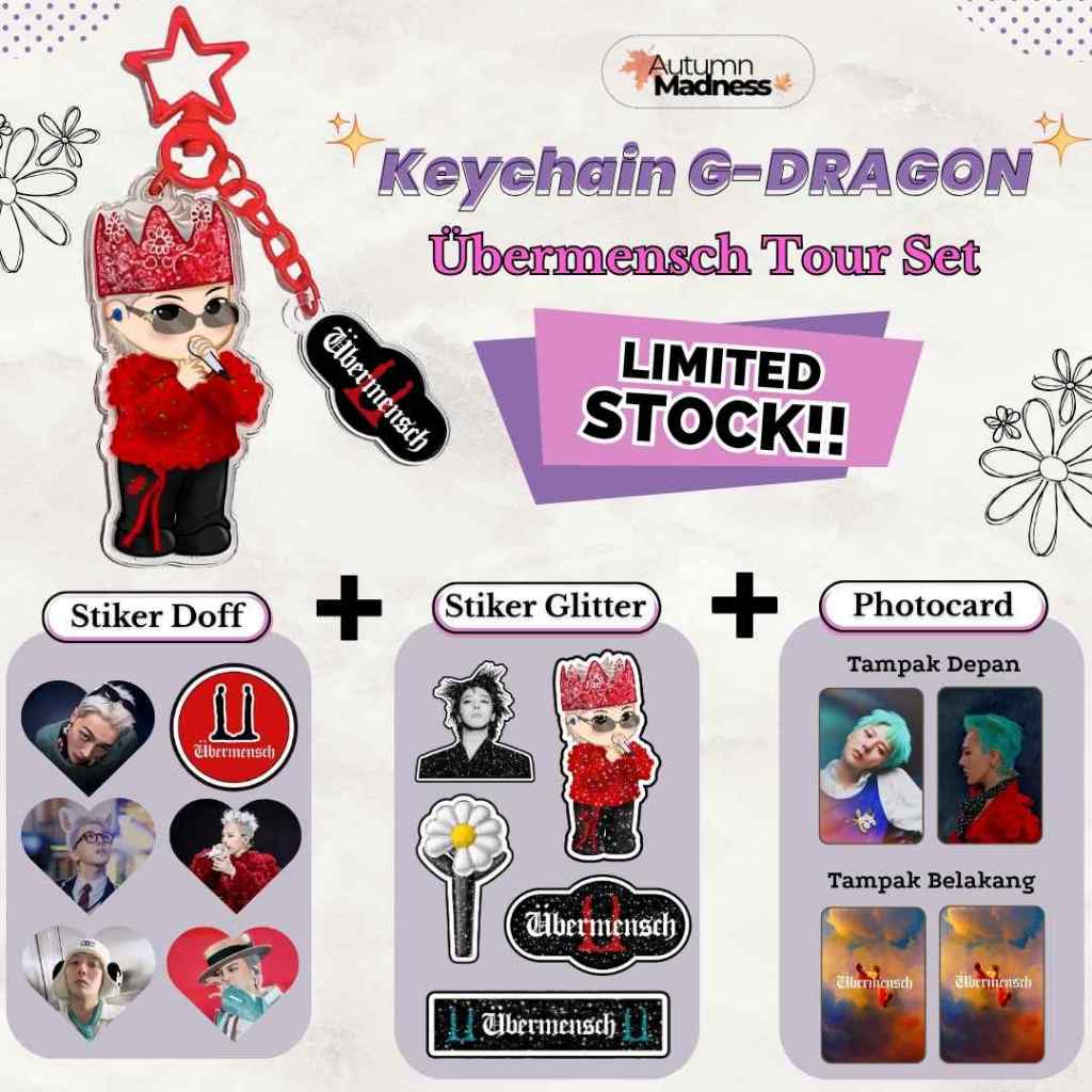 Jual [LIMITED STOCK] Keychain G-Dragon GD Übermensch Tour Set Sticker G ...