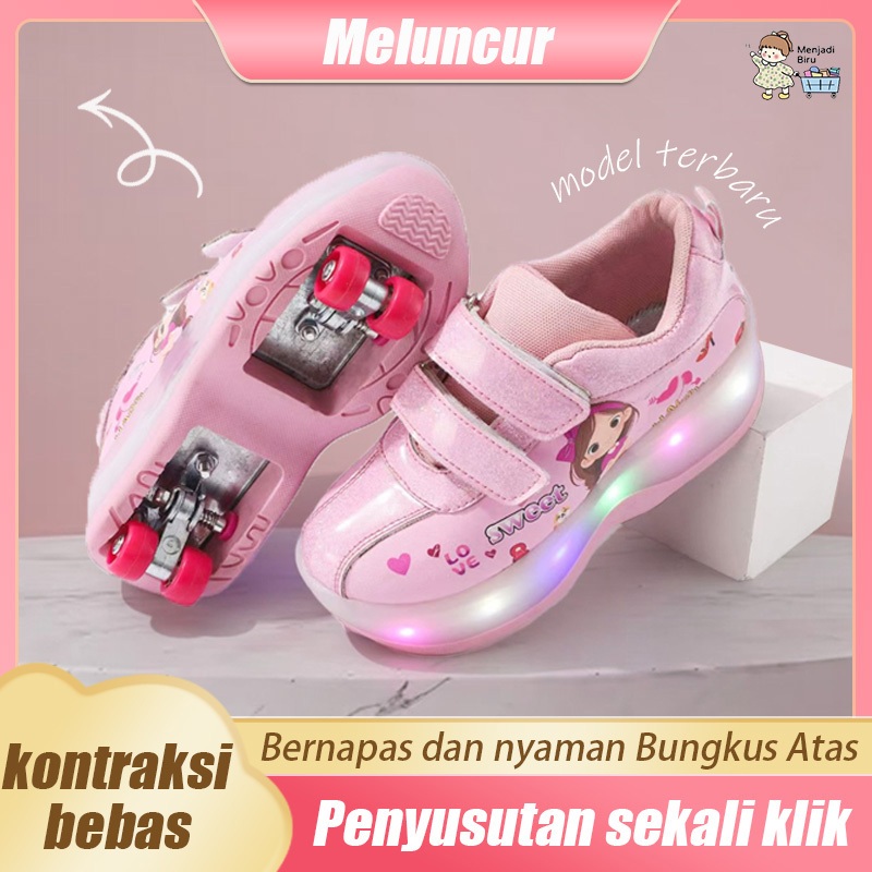 Jual DISKON! sepatu roda anak perempuan - cahaya otomatis, desain unik ...