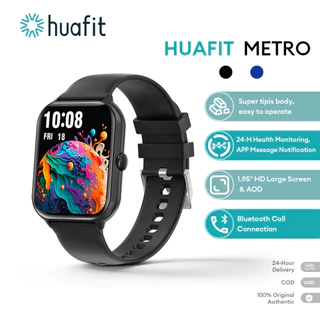 Huafit Metro Jam Tangan Cerdas | 1.95 Inci | Pemantauan Kesehatan 24 Jam | Wallpaper Kustomisasi | Tahan Air IP67 | Pemberitahuan Pesan | Pace Lari | Alat Praktis | Jam Tangan Olahraga untuk Pria dan Wanita