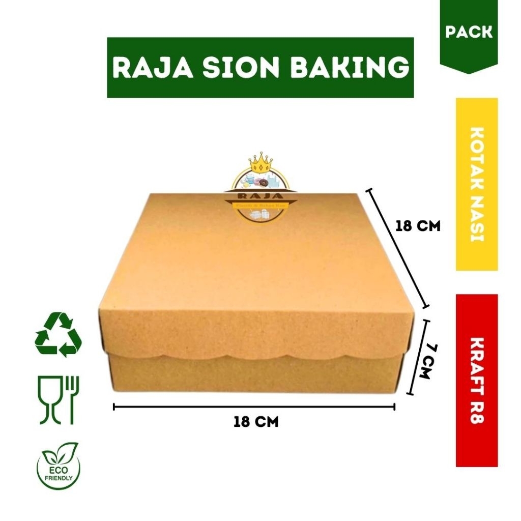 Jual Kotak Nasi 18x18 CM R8 Kraft ( PACK : 100 PCS ) | Shopee Indonesia