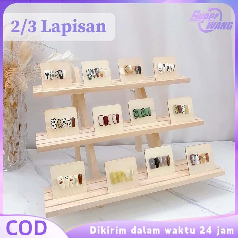 Jual Rak Display Kayu 2/3 Susun Rak Jewelry Display Stand Serbaguna ...