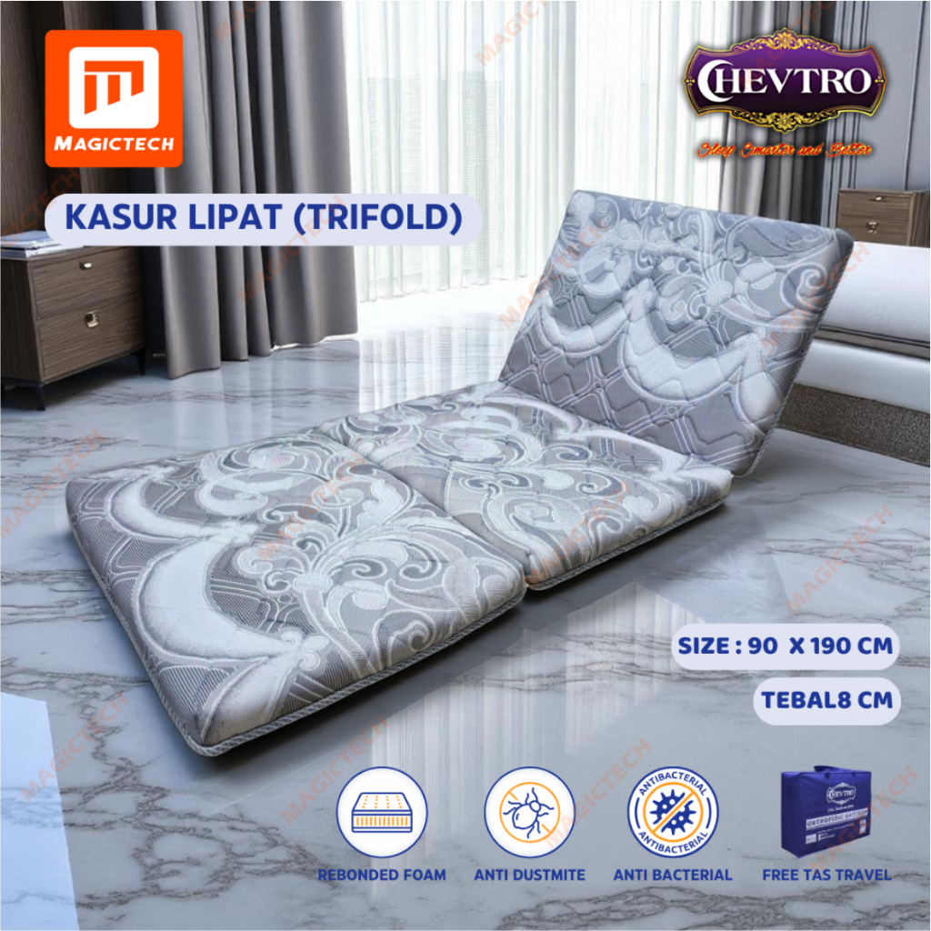Jual KASUR BUSA REBOUNDED LIPAT LANTAI TRIFOLD CHEVTRO 90 X 190 X 8 CM ...