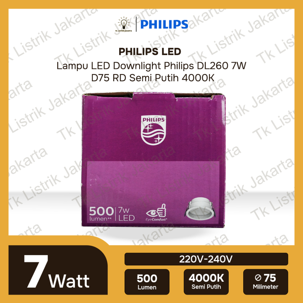 Jual Lampu LED Downlight Philips DL260 7W D75 RD | Shopee Indonesia
