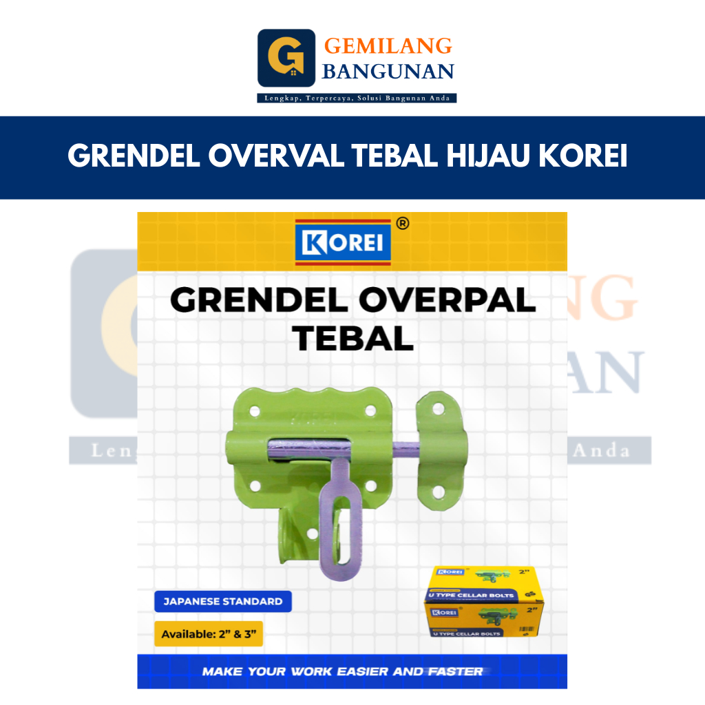 Jual [12 PCS] Grendel Overval Tebal Hijau KOREI / Grendel Overval KOREI ...