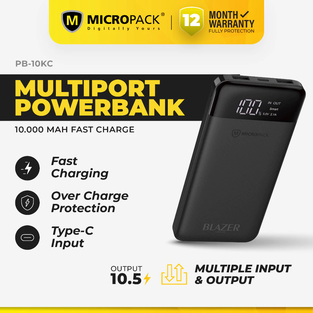 Powerbank 10.000mAh 18W QC+PD 3.0 Micropack Powerfull Multi Charging - WPB-10KC