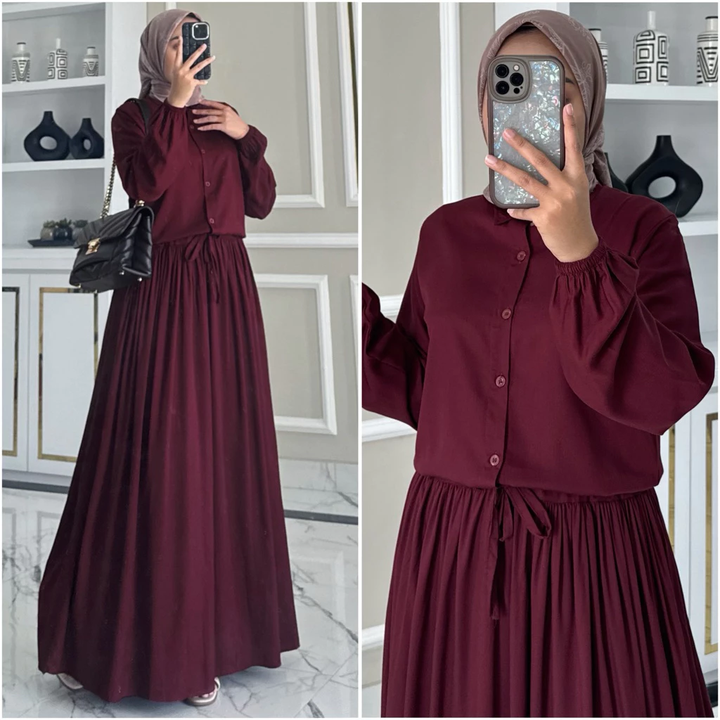 Aurelia Dress by Zalfa Gamis Polos Rayon