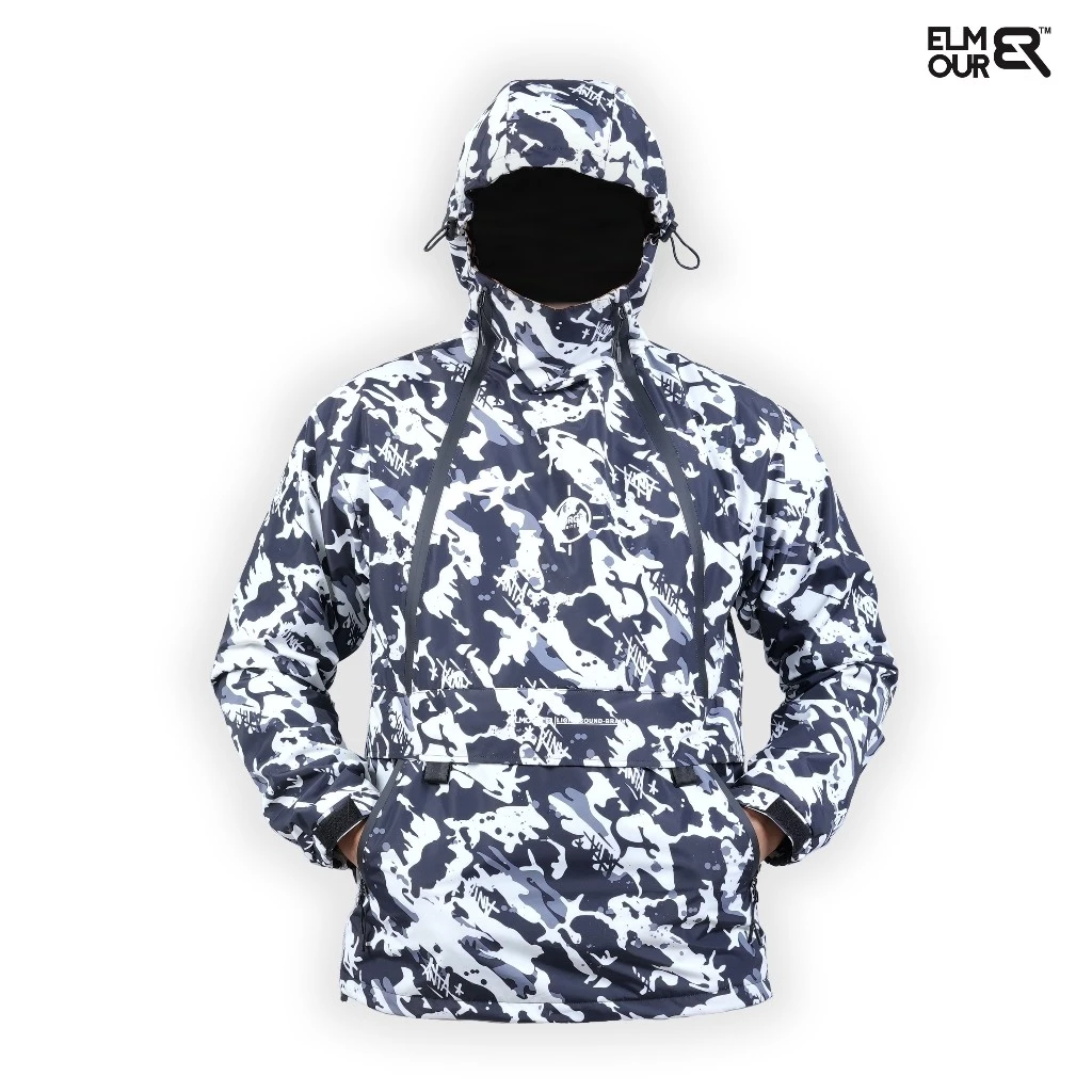 Elmour Jaket Gunung Pria Cougle Anorak Windproof Waterproof Gorge Tebal dan Hangat