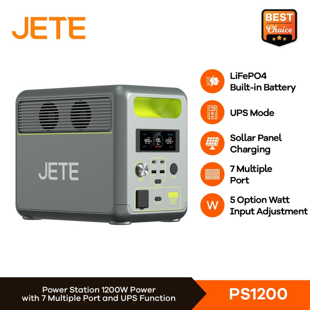 Jual JETE PS1200 Power Station 1200W 7 Multiple Genset Listrik Portabel ...