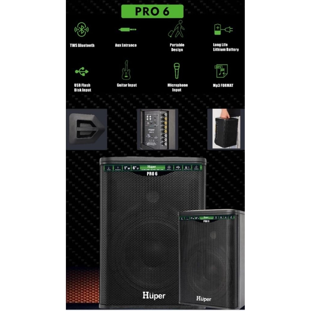Jual Speaker Portable HUPER PRO 6 Original | Shopee Indonesia