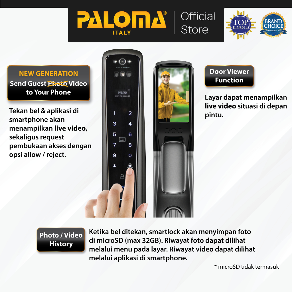 Jual PALOMA Smart Lock Kunci Pintu Digital Lock Smart Door Lock Smart ...