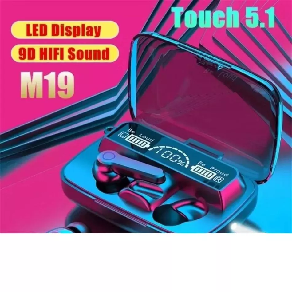 Review Headphone Bluetooth 5.1 Earbud M19 TWS LED Digital Display | Rp27.300