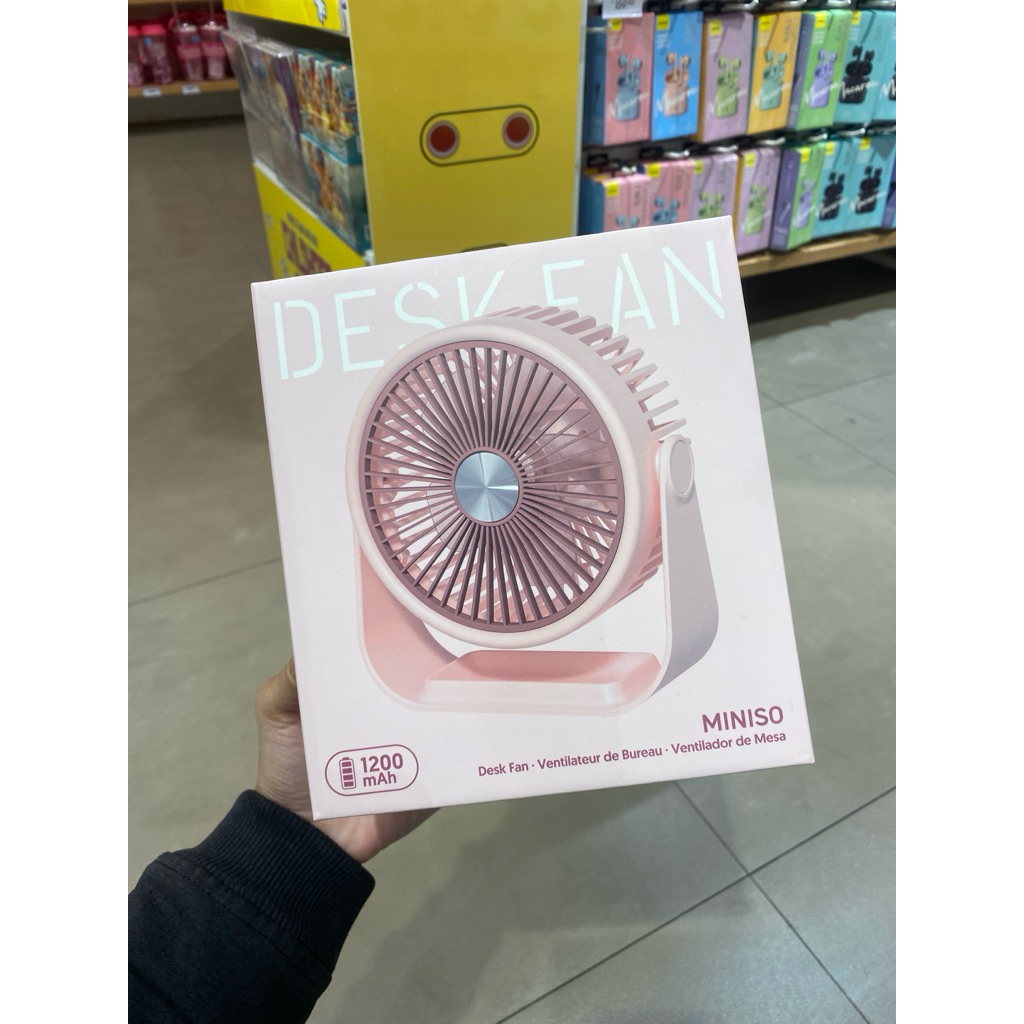 Jual Miniso - Desk Fan 1200mAh (Pink) | Shopee Indonesia