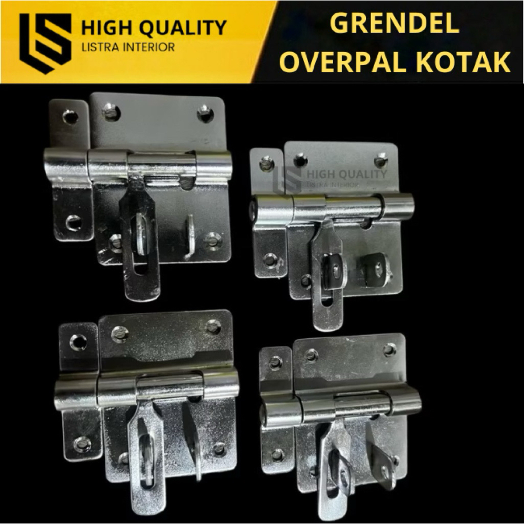 Jual Grendel Overpal Kotak Hitam Chrome 2”inch 3”inch Kunci Pintu ...