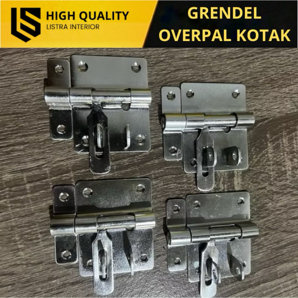Jual Grendel Overpal Kotak Hitam Chrome 2”inch 3”inch Kunci Pintu ...