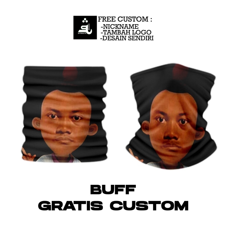 Jual buf custom motif wajah jarjit-meme-sticker wassap buf Fullprinting ...