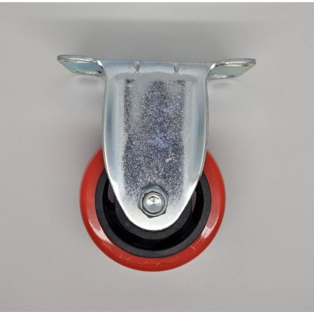 Jual RODA PU MERAH MEDIUM DUTY 3 INCH ( MATI/RIGID ) | Shopee Indonesia