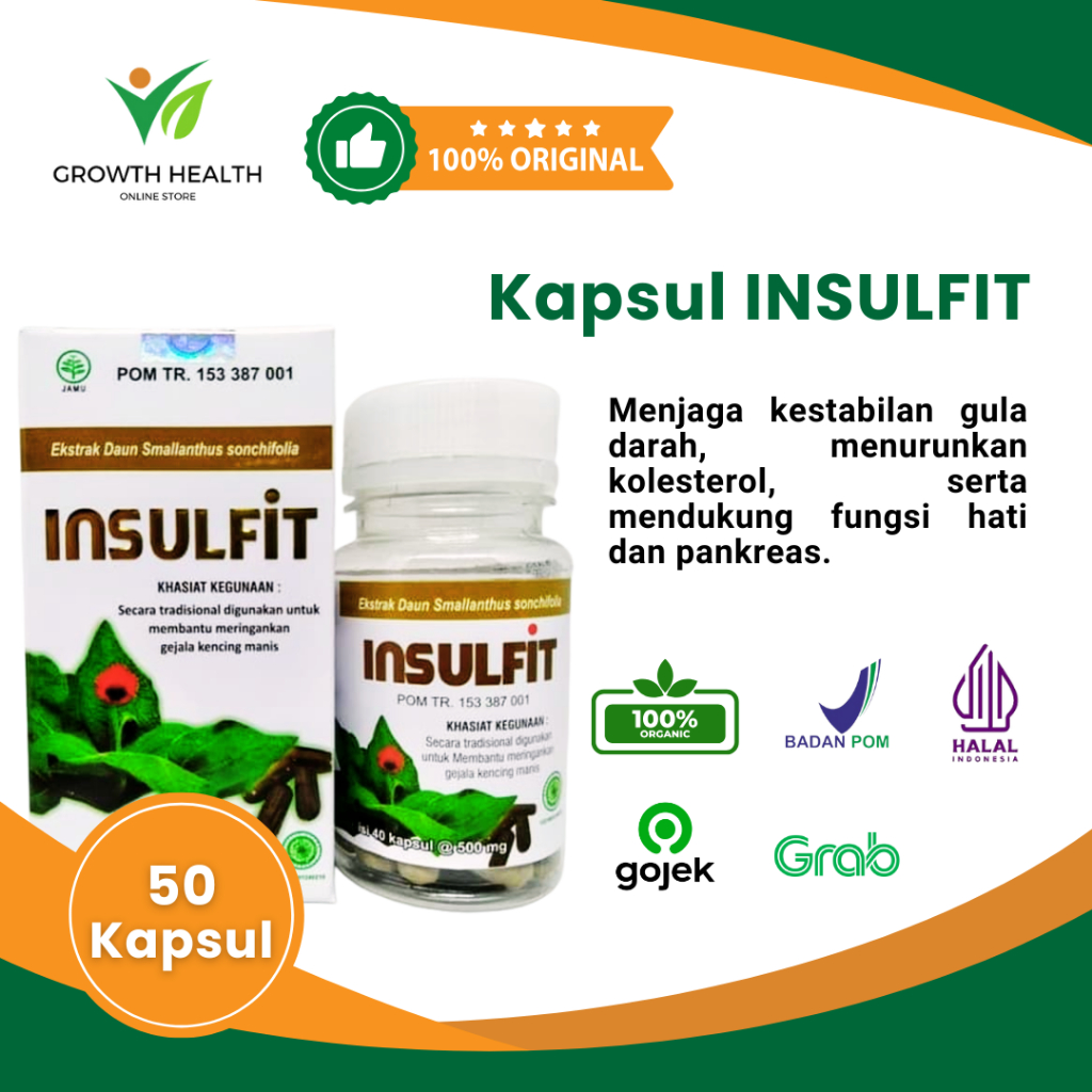 Kapsul INSULFIT (Ekstrak Daun Insulin) AL MANAR - Herbal Diabetes