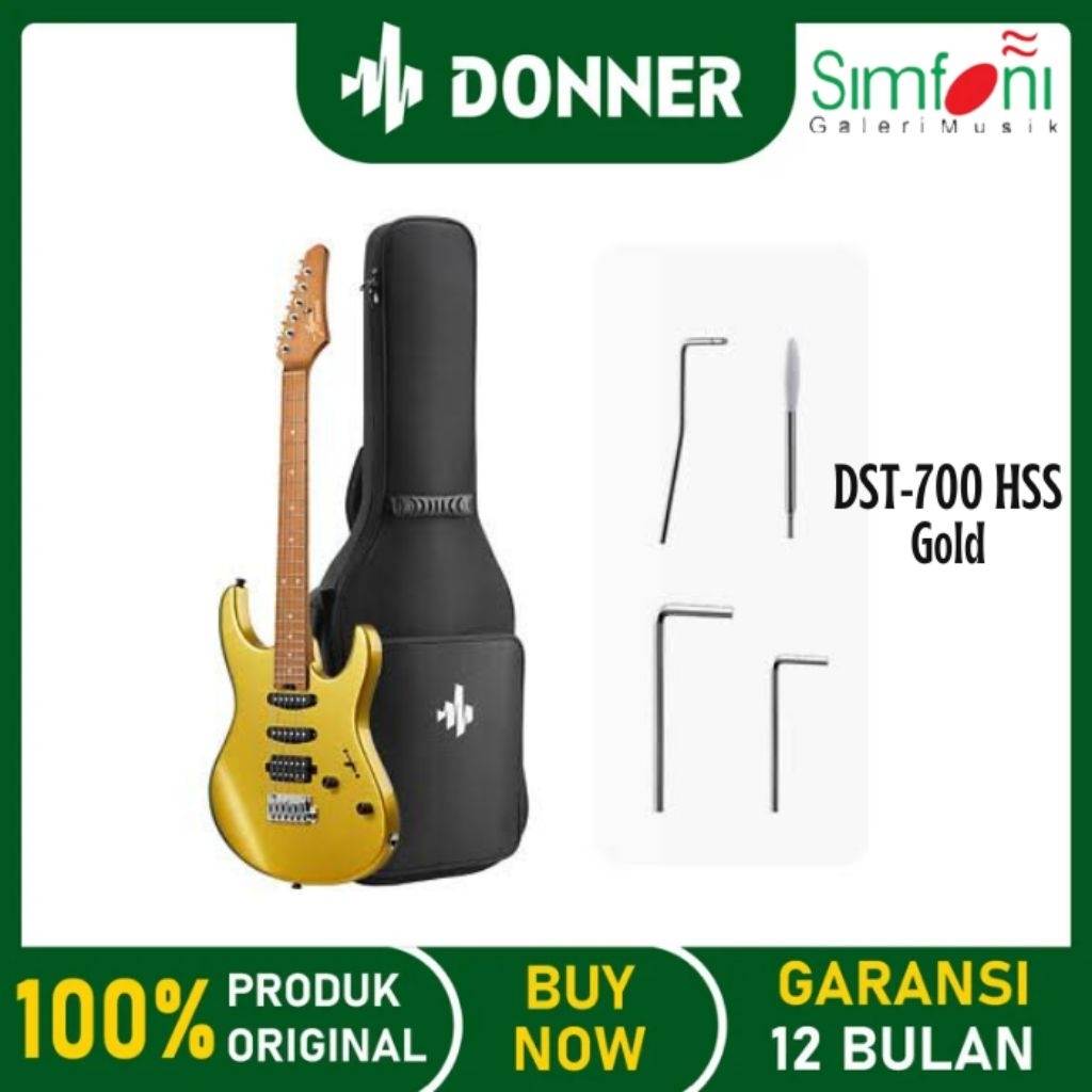 Jual DONNER DST-700 HSS Gold Electric Guitar Gitar Elektrik | Shopee ...