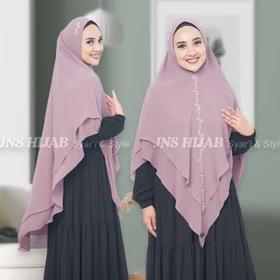 Khimar Namira Payet Lurus Hijab Ceruty Babydoll Jumbo Payet Premium Kerudung Syari 2 Layer