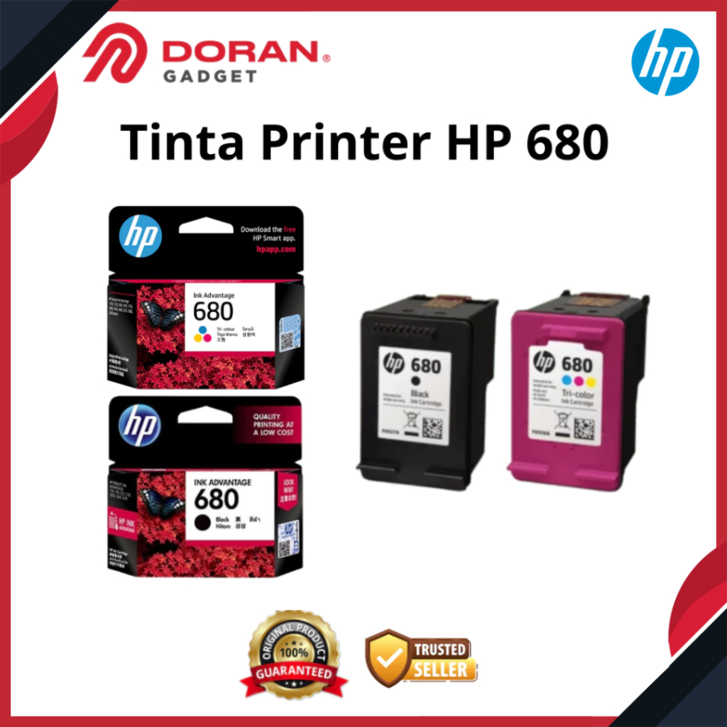 Jual Tinta Printer HP 680 Black / Hitam & Tri-Colour / warna Ink ...