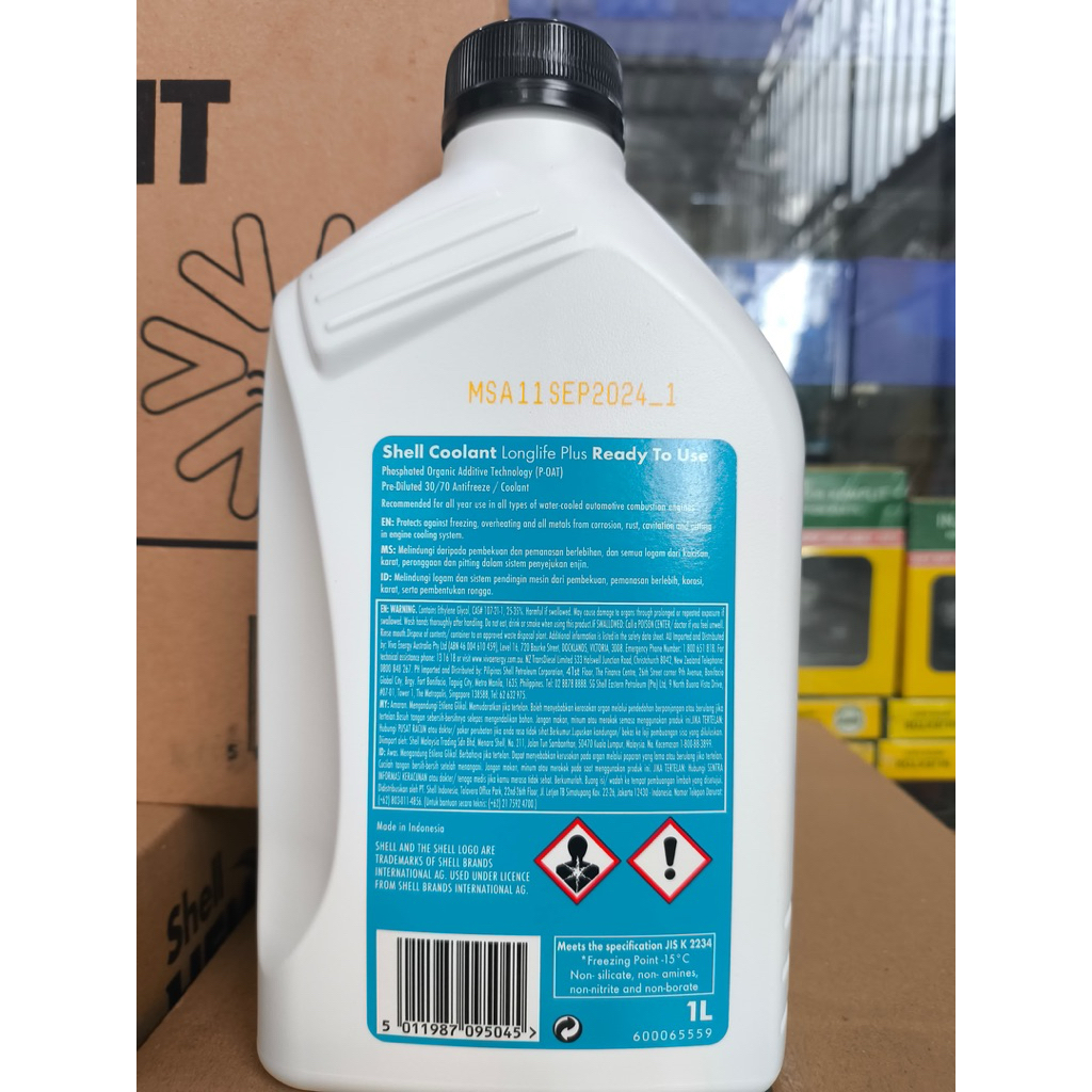 Jual Air Radiator Coolant Shell Longlife Plus RTU 1 Liter 4Liter Hijau ...