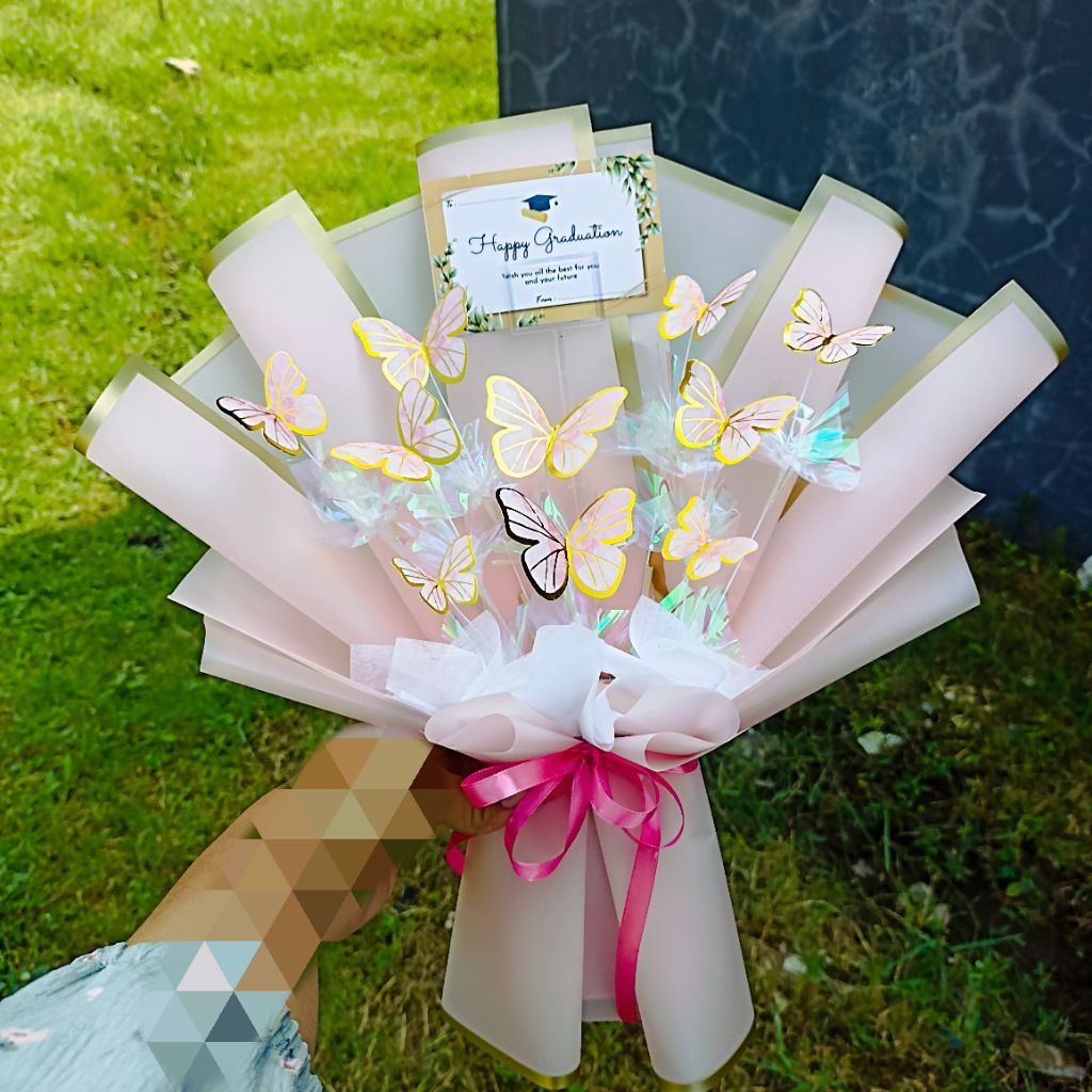 Jual BUKET 10 KUPU-KUPU LED GRADUATION WISUDA ULANG TAHUN BUCKET ...