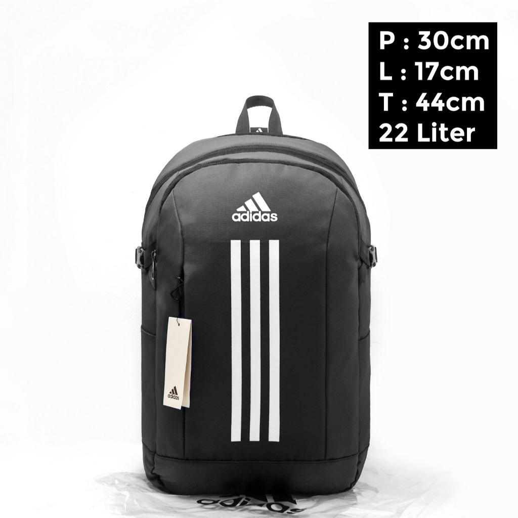 Tas Ransel Adidas Backpack Import Mirror Original Garis Putih Tas Sekolah  Tas Kuliah