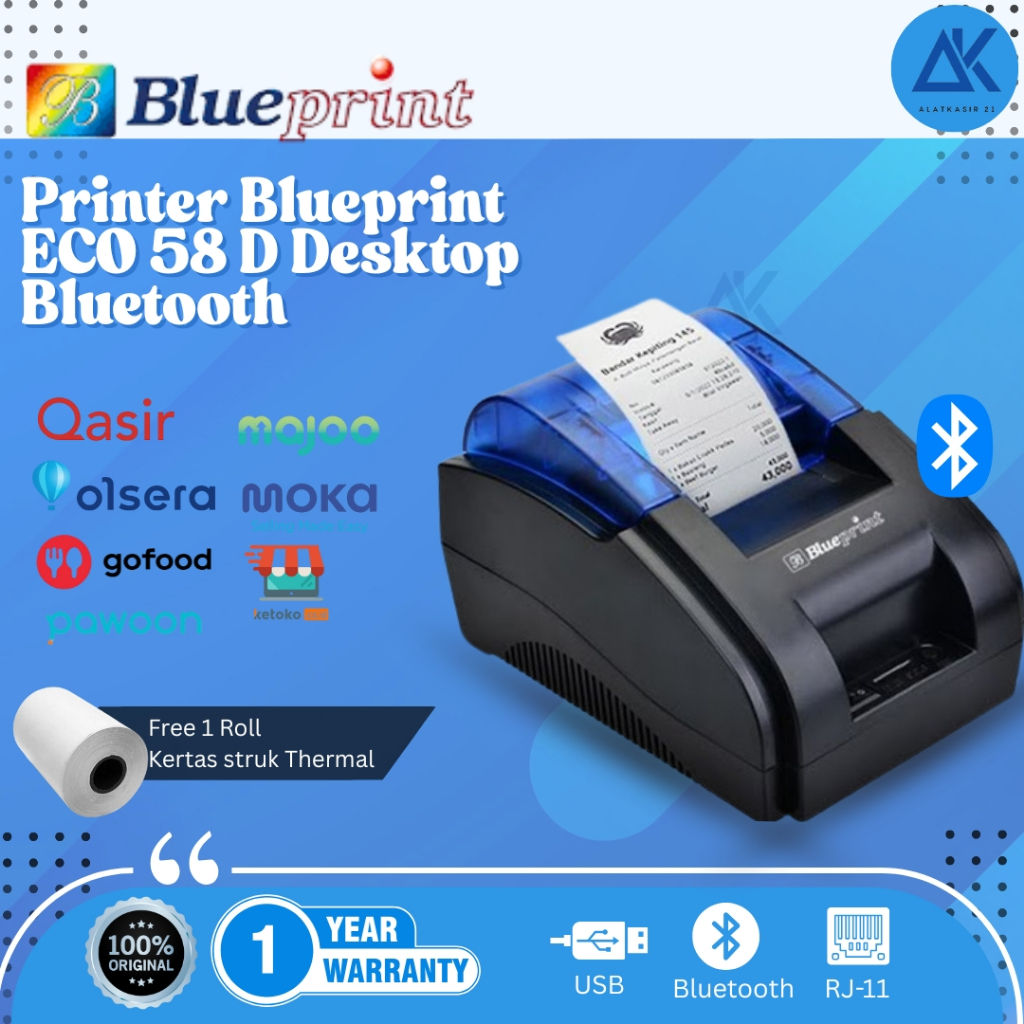 Jual BLUEPRINT PRINTER C58BT BLUETOOTH THERMAL / PRINTER KASIR 58 MM ...