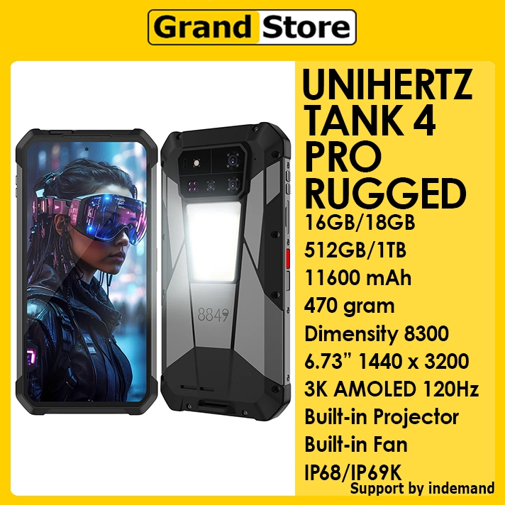 Jual Unihertz Tank 4 Pro 5G rugged smartphone Projector built-in 16GB ...