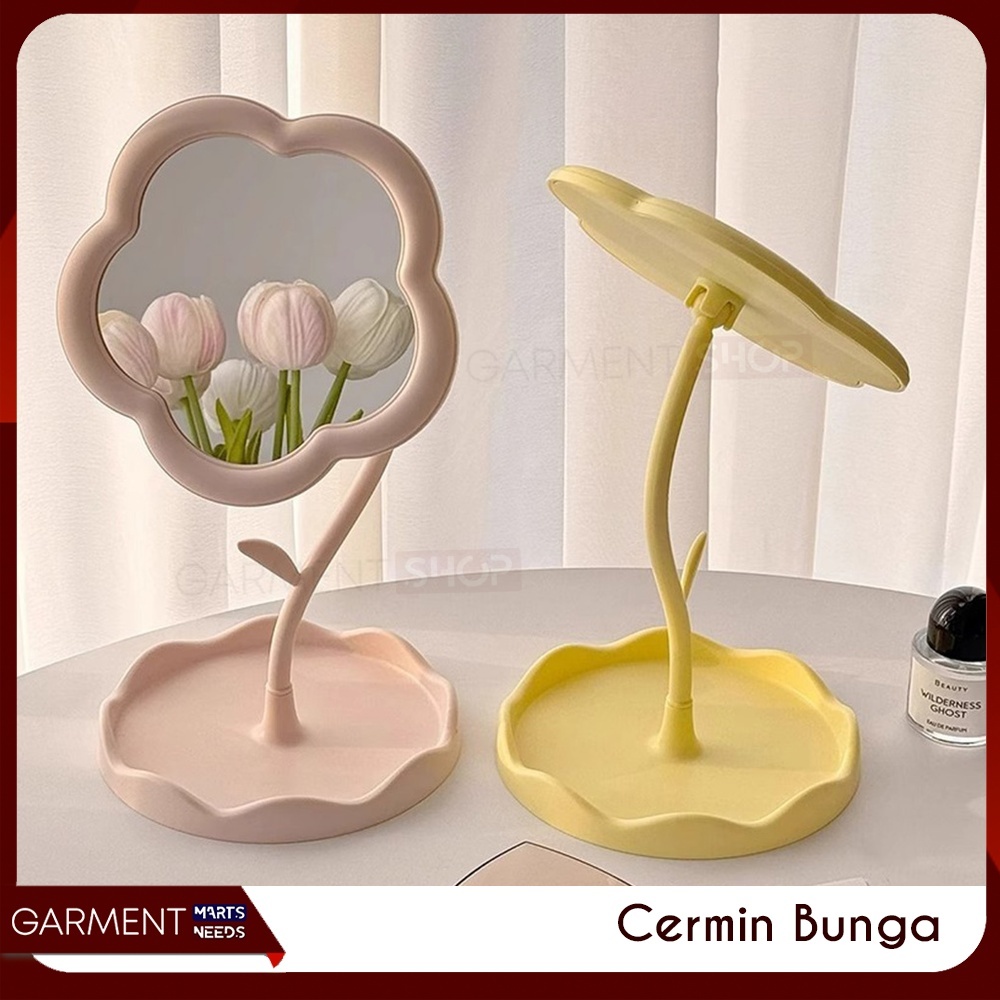 Jual Cermin Make Up Model Bunga Stand Mirror Beauty Flower Kaca Berdiri ...