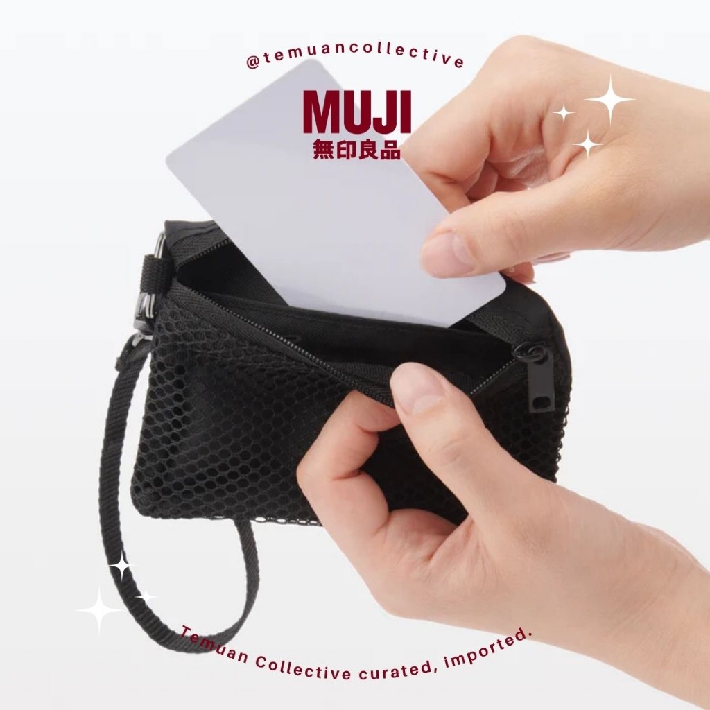 Jual MUJI Polyester Card Holder with Strap – Minimalist Wallet for ...