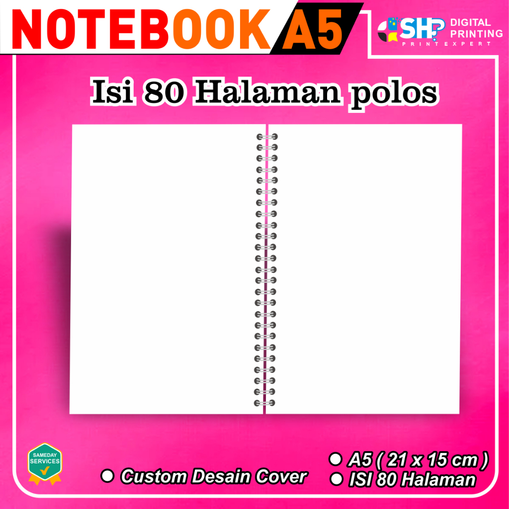 Jual Cetak NoteBook A5 Isi 80 Halaman Custom Desain Cover | Shopee ...