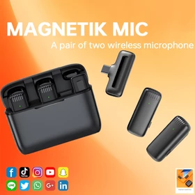 Mic Wireless Clip On Dual Lavalier Microphone Plug Play Lapel Mic With Charging Case Mikrofon