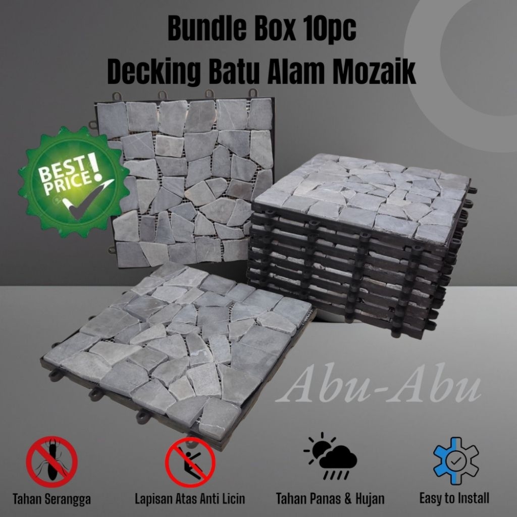 Jual BundleBox Batu Mozaik 10pc Decking Batu Alam | Shopee Indonesia