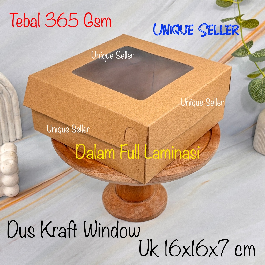Jual Dus Box Kotak Nasi R6 KRAFT 16x16x7 Jendela FULL Laminasi 350 Gram ...