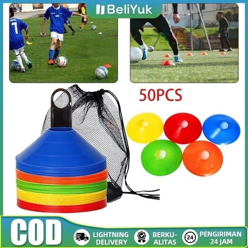 Jual 50pcs/Tas Cone Sepak Bola Mangkok Bola Training Latihan Atlet ...