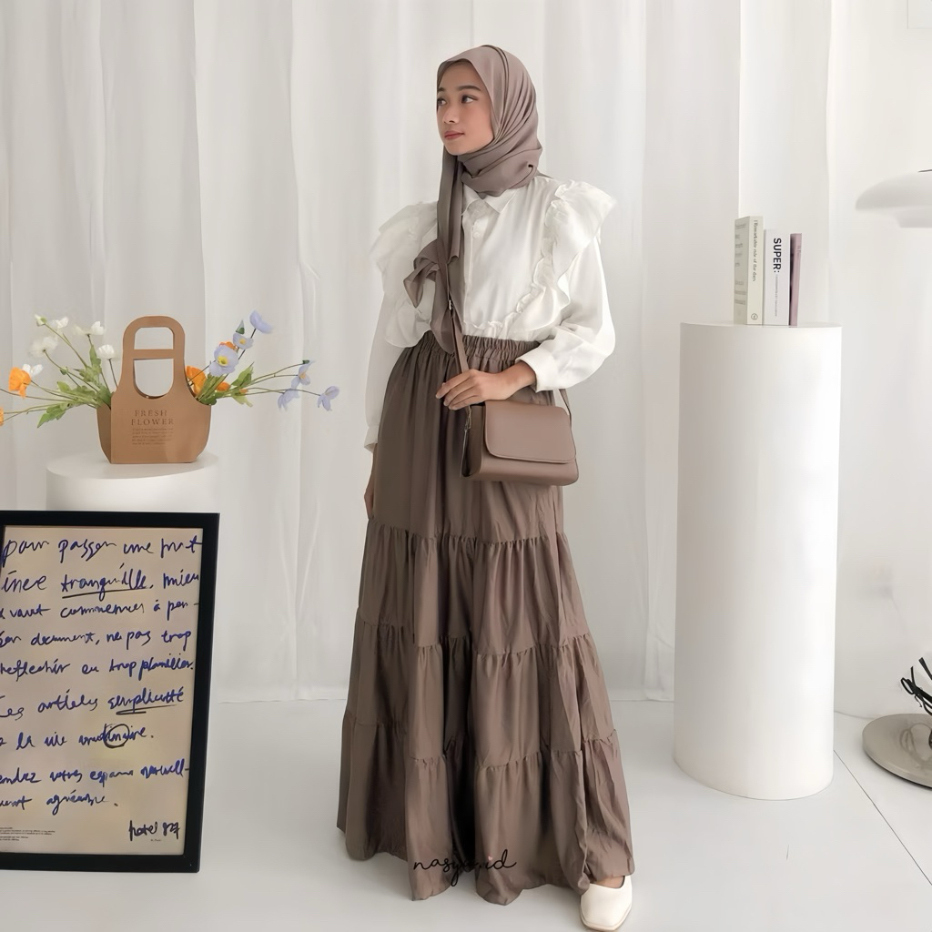 Jual Rok Susun Canda Korean Style Rok Panjang Wanita Korean Skirt ...