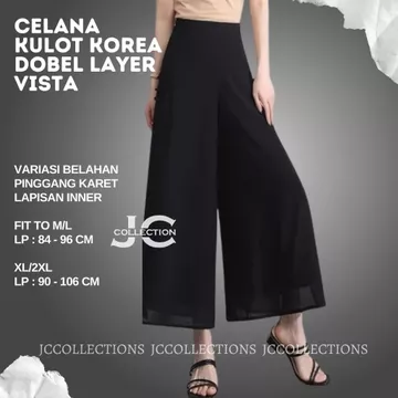 Celana Panjang Wanita Korea Style Dan Elegan Vista JCCollections Celana Kulot Korea Style Dobel