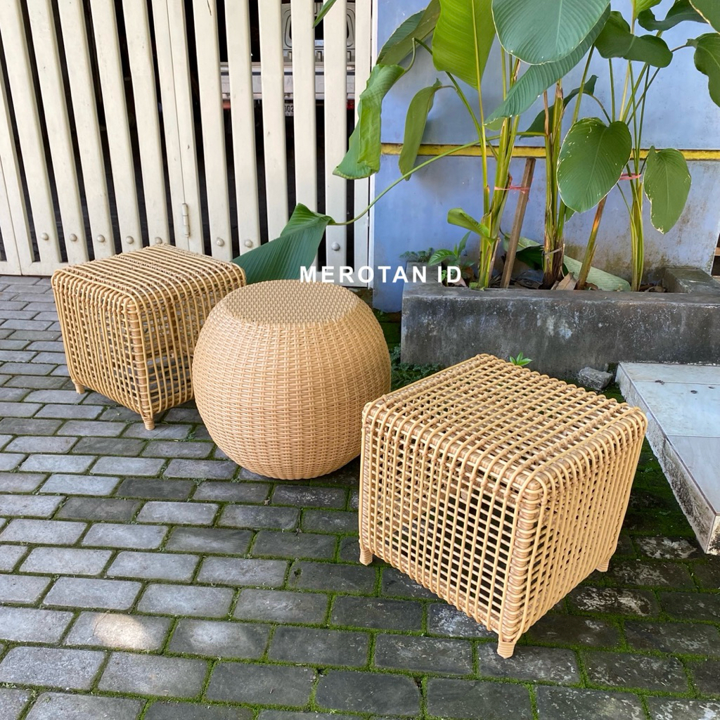Jual Stool Outdoor Rotan Sintetis / Kursi Outdoor / Kursi Teras Rotan ...