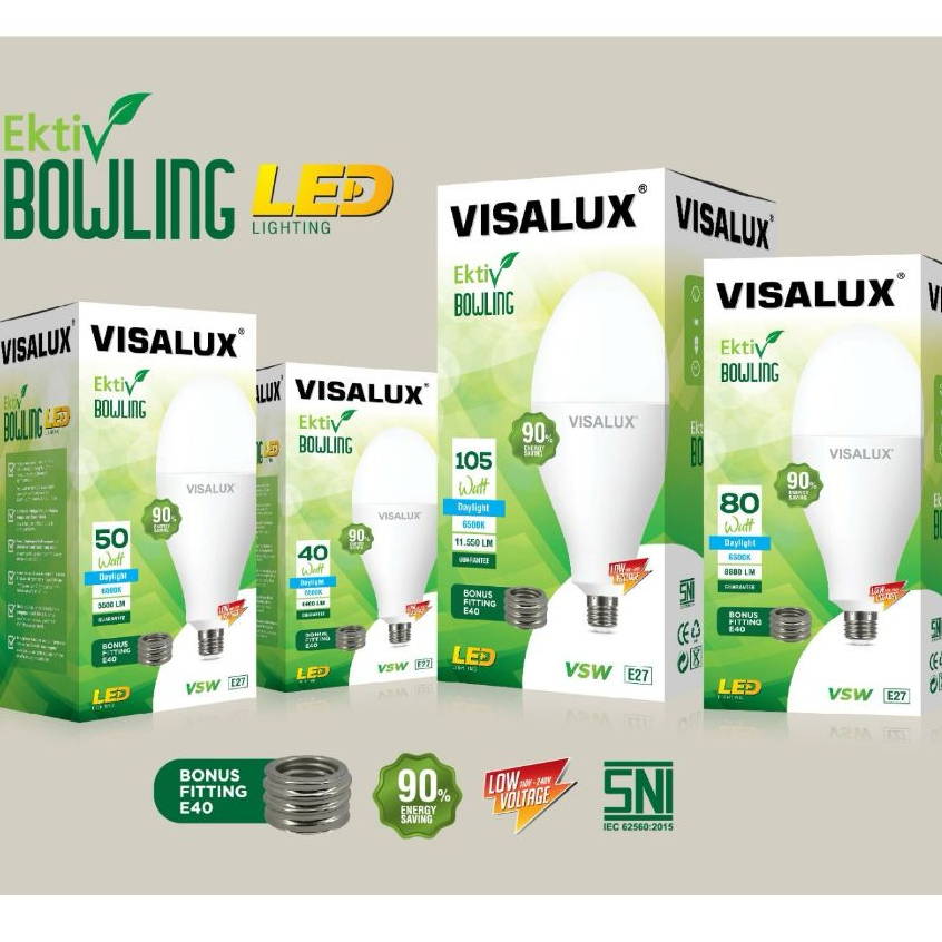 Jual Lampu Bowling Led Visalux 50w 80w 105w Watt Visalux Bohlam Lampu ...