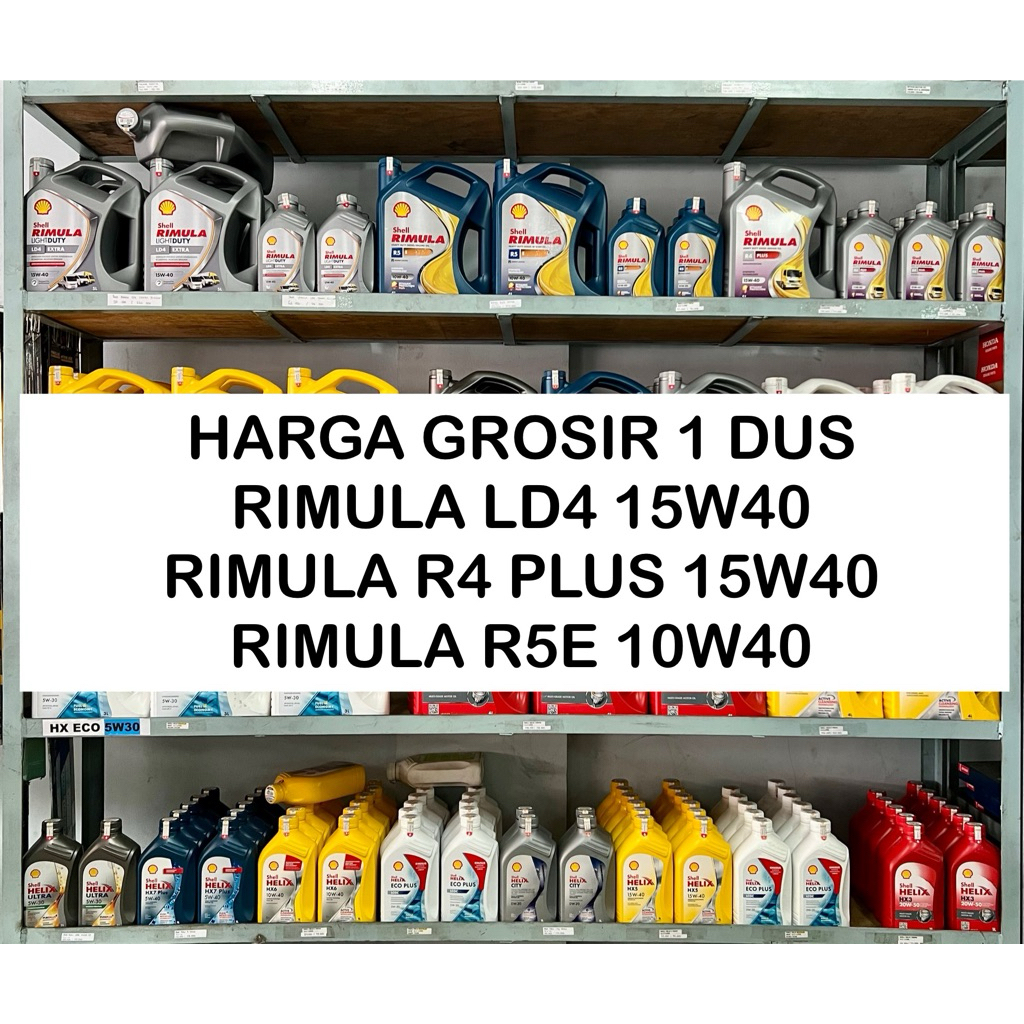 Jual GROSIR 1 DUS OLI SHELL RIMULA LD4 15W40/ RIMULA R4 PLUS 15W40 ...