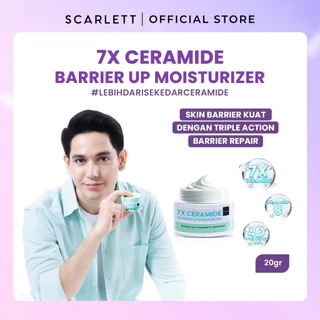 SCARLETT 7X Ceramide Moisturizer - Pelembab Wajah untuk Mencerahkan Melembabkan Memperbaiki Skin Barrier & Menghidrasi Kulit Wajah || Sensitif Skin Approved & Tidak Buat Make Up Geser