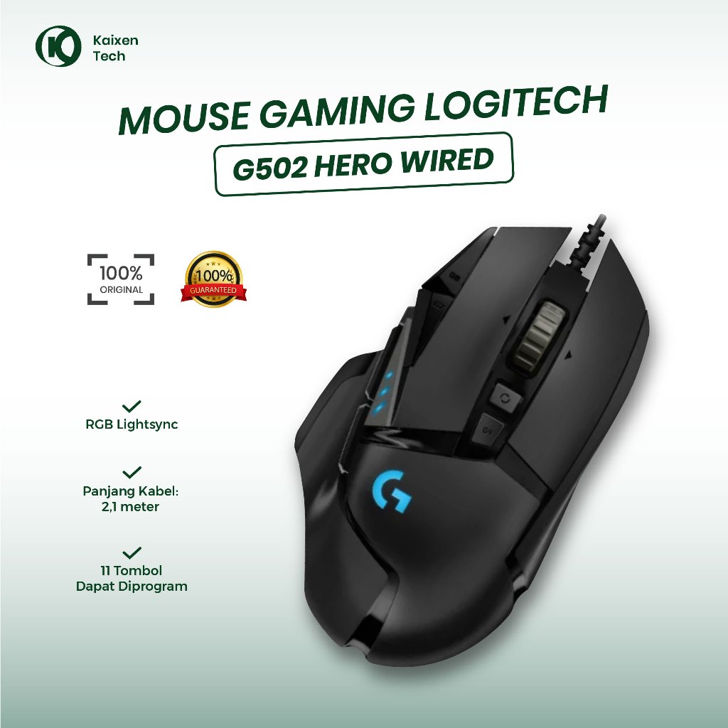 Jual Mouse Gaming Logitech G502 HERO Wired Original – Presisi Tinggi