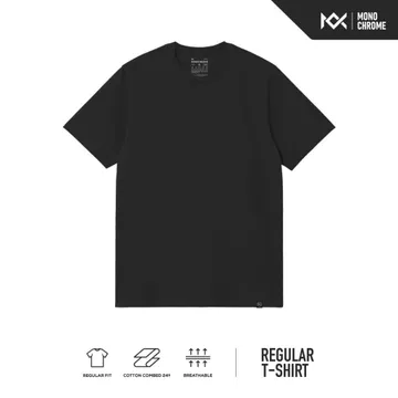 Monochrome Kaos Polos Regular Fit Pria Combed 24s Hollow Series