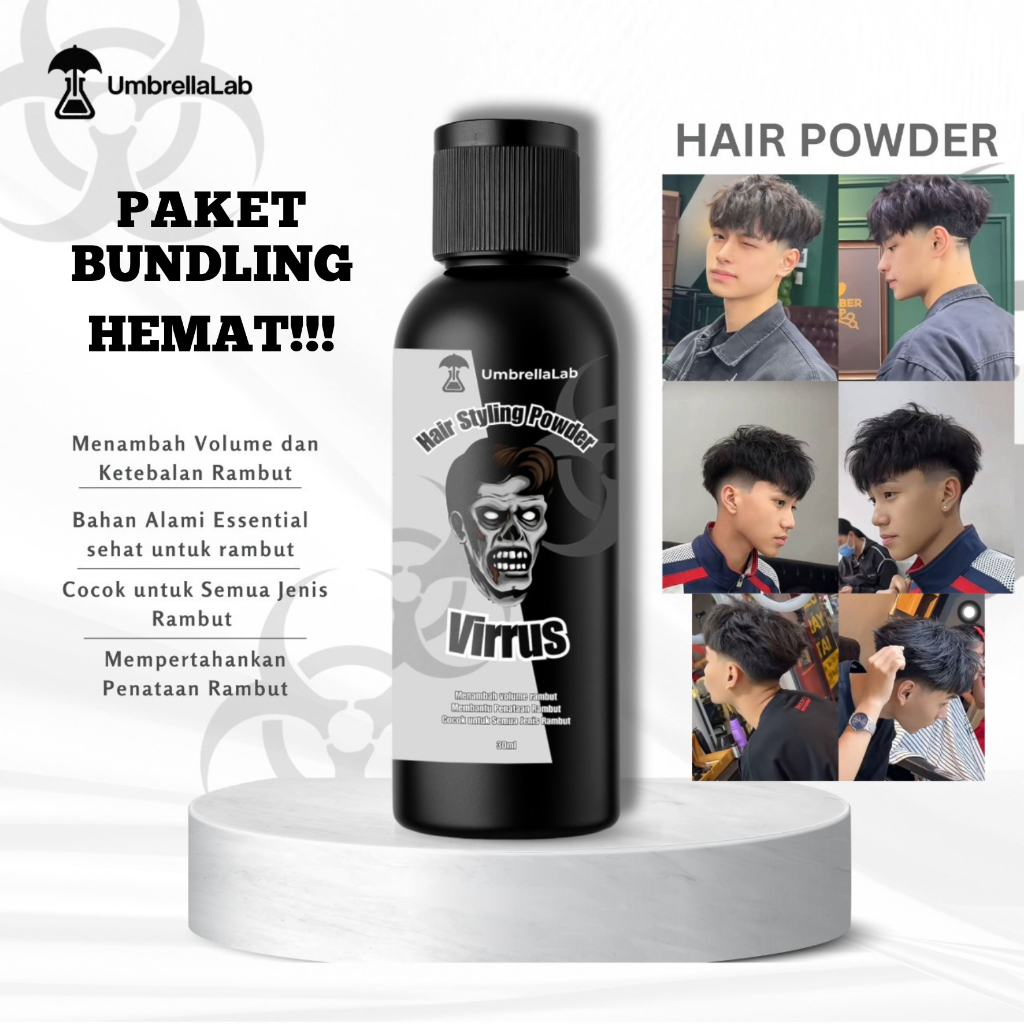 Jual Paket HEMAT Bundling HAIR POWDER VIRRUS Penambah volume Rambut ...