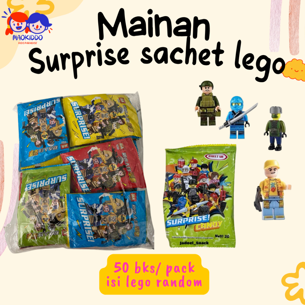 Jual Mainan Surprise Sachet Leg0 Jadul isi 50 pcs/pack | Shopee Indonesia